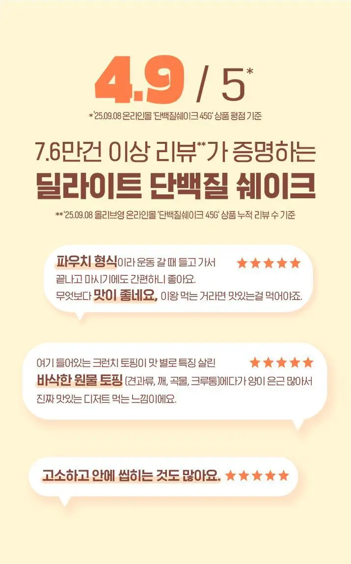 [온라인단독] 딜라이트 프로젝트 단백질쉐이크 7개입 택1 상세페이지 3